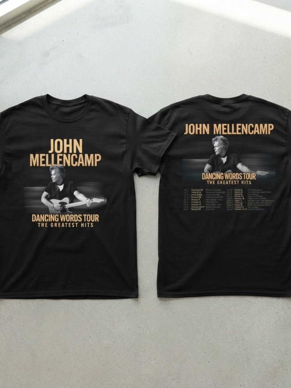 John Mellencamp Dancing Words Tour 2026 Black T-Shirt S-4XL